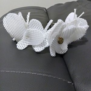 Girls White butterfly headband